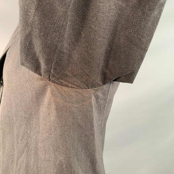 COMME des GARCONS SHIRT Size L Charcoal Grey Cotton Blend Twill Notch Lapel Jacket