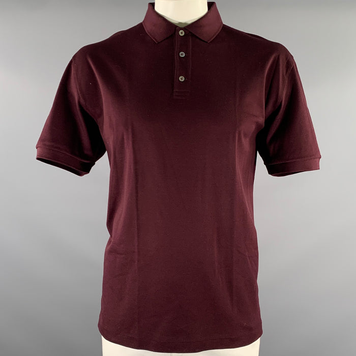 RALPH LAUREN Size L Burgundy Cotton Polo Polo