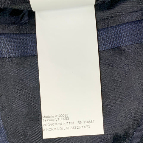 VERSACE COLLECTION Size 46 Navy Wool Shiny Notch Lapel Suit