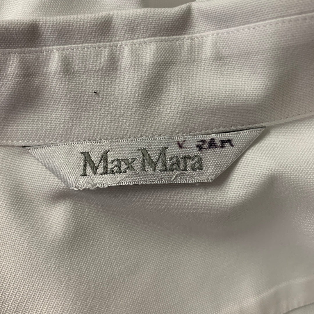 MAX MARA Size 12 White Cotton Dress Shirt
