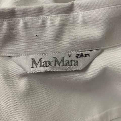 MAX MARA Size 12 White Cotton Dress Shirt