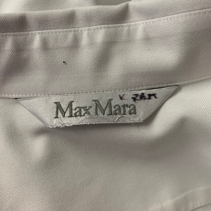 MAX MARA Size 12 White Cotton Dress Shirt