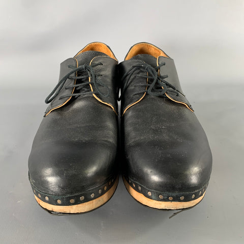 MAISON MARTIN MARGIELA Size 11 Black Leather Lace Up Shoes