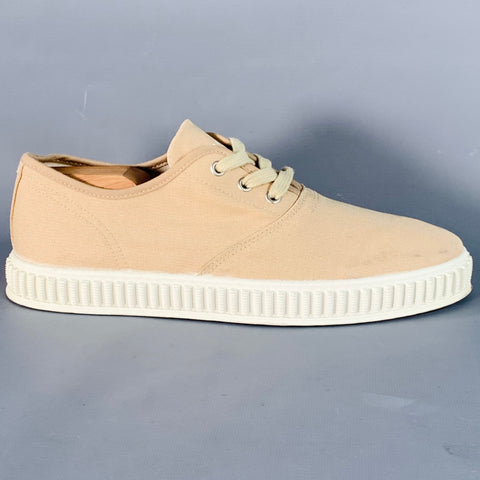 MAISON MARGIELA Size 7 Beige White Canvas Low Top Sneakers