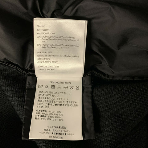 MONCLER Size L Black Polyamide Quilted Down Filled Jacket Outdoor