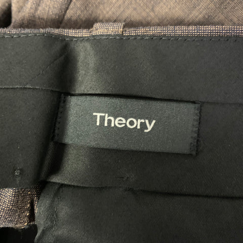 THEORY Size 31 Brown Black Heather Wool Blend Dress Pants