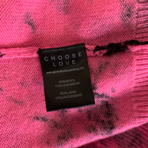 GENERATION LOVE Size XS Pink Black Wool  Cashmere Dyed Sweater Womens