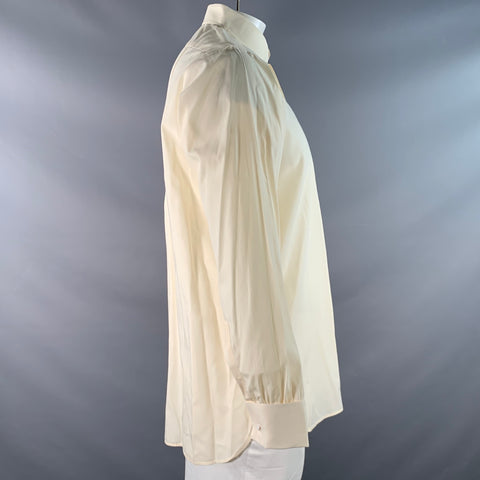 TURNBULL & ASSER Size L Beige Cotton French Cuff Long Sleeve Shirt