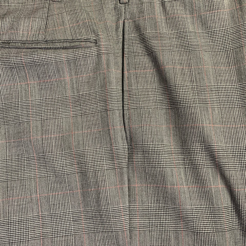 O'CONNELL'S Size 42 Long Black White Plaid Wool Notch Lapel Suit