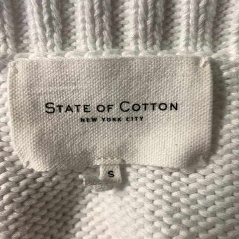 STATE OF COTTON Size S White Cotton Knit Pullover Womens