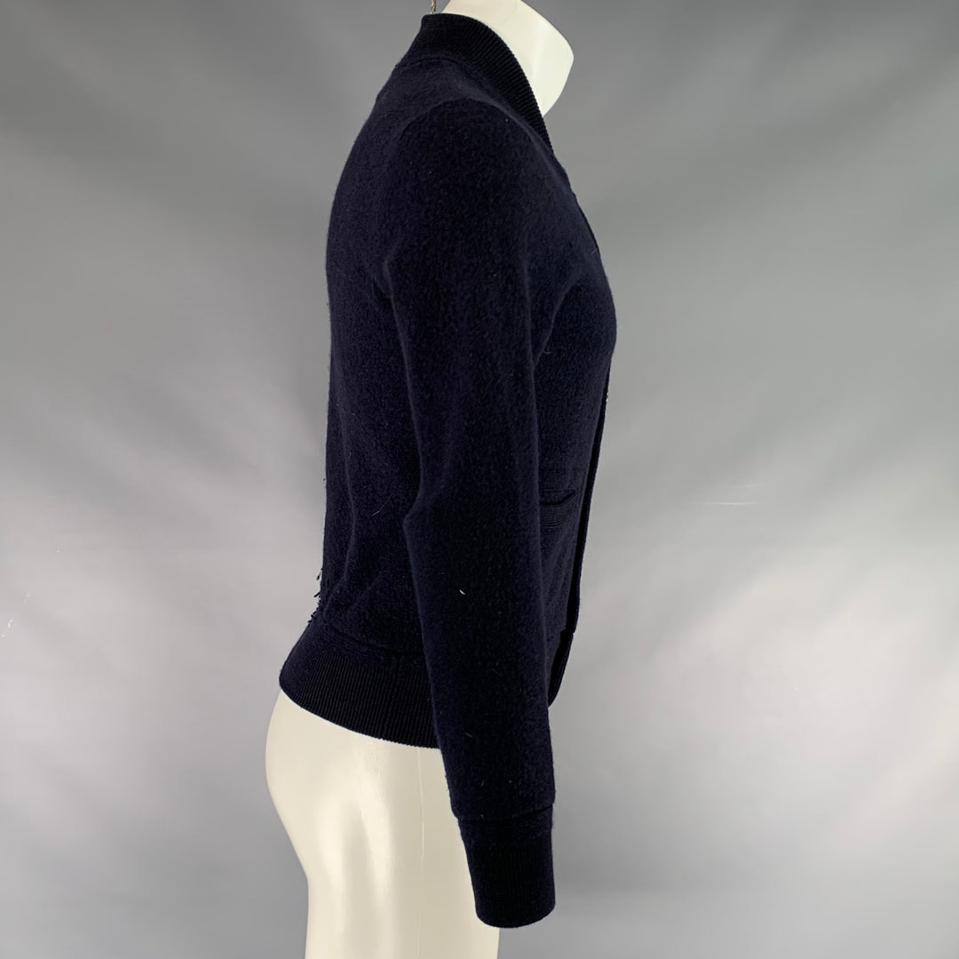 WALLACE & BARNES Size S Navy Merino Wool 2 pockets Cardigan