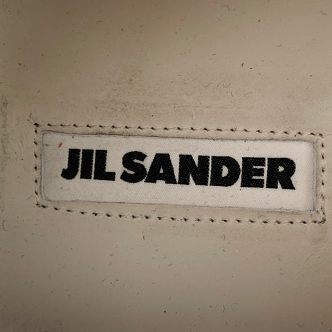 JIL SANDER Size 10 White Leather Rubber Sole Lace-Up Low Top Sneakers