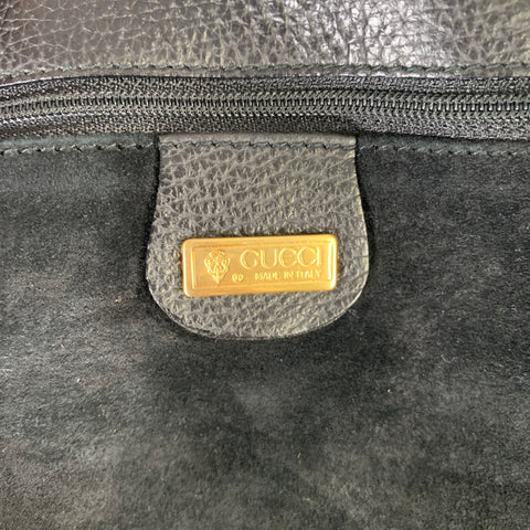 GUCCI Black Suede Leather Tote Bags