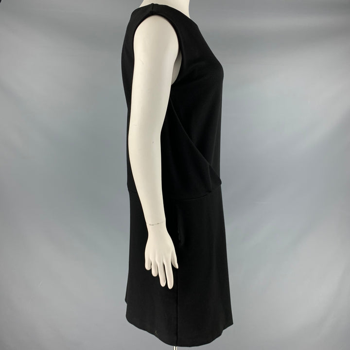 CACHAREL Size 14 Black Nylon Blend Sleeveless Drop Waist Dress
