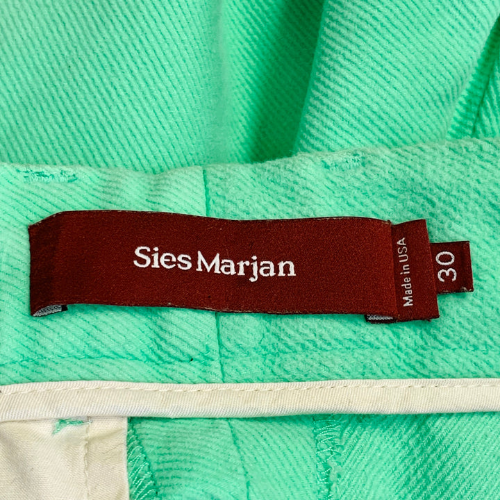 SIES MARJAN Size 30 Green Mint Twill Cotton Velvet Straight Casual Pants