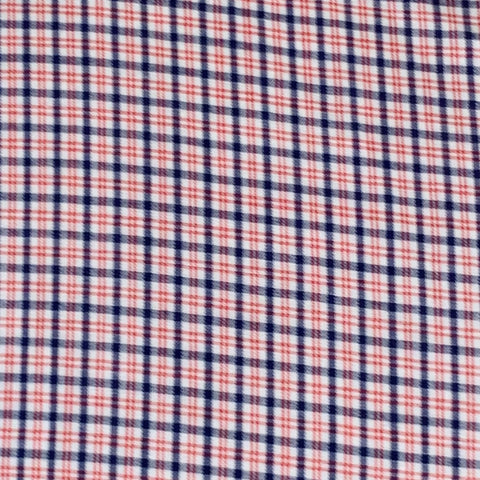 LANVIN Size S Red Blue White Checkered Cotton Long Sleeve Shirt