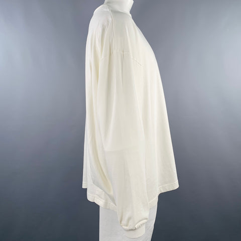 WILLY CHAVARRIA Size XL White Logo Cotton Oversized Sweatshirt