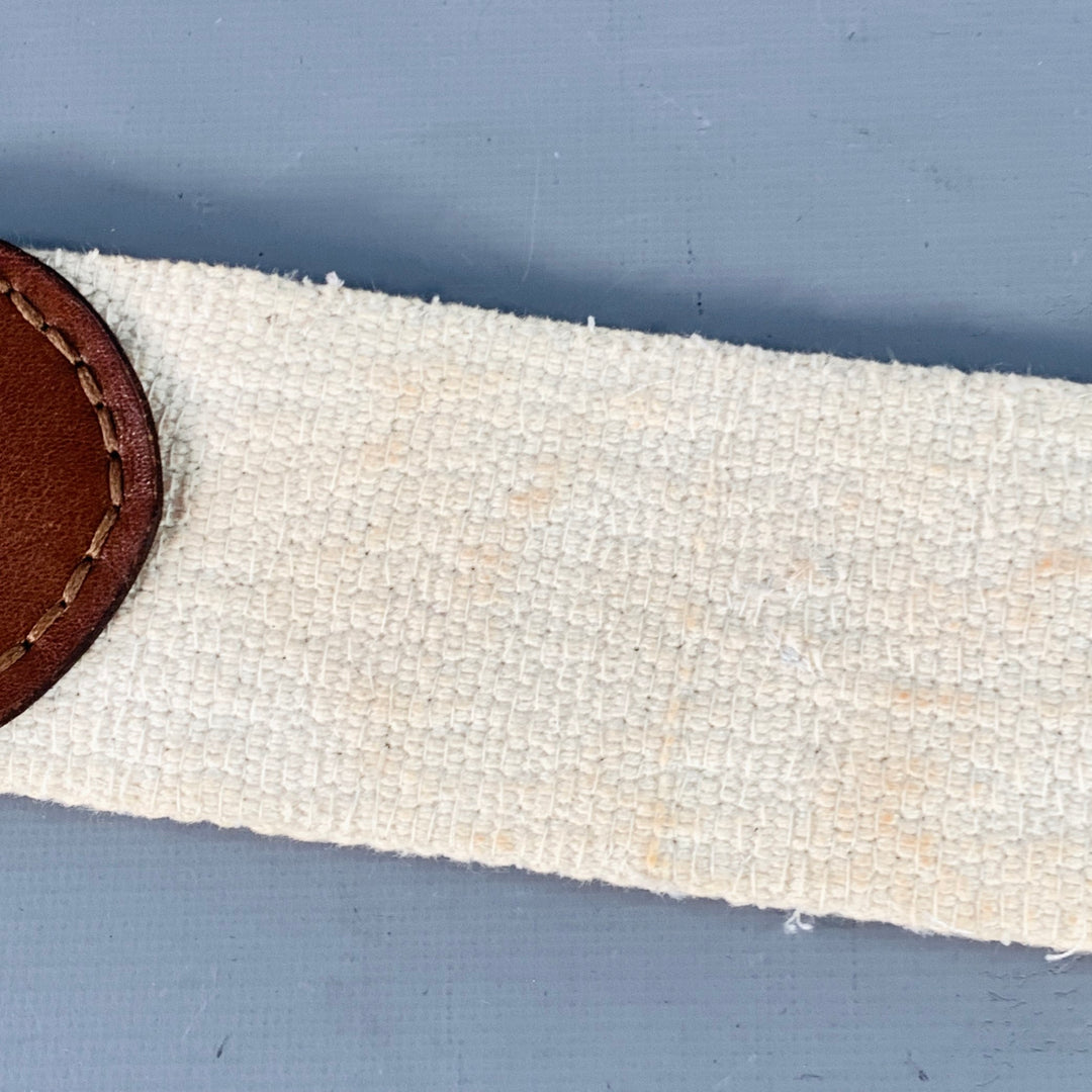 RALPH LAUREN Size M Beige Turquoise Brown Leather Beaded Belt