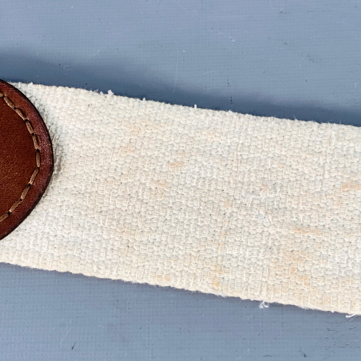 RALPH LAUREN Size M Beige Turquoise Brown Leather Beaded Belt