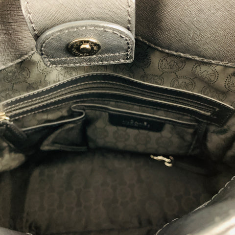 MICHAEL by MICHAEL KORS Black Studded Coated Canvas Tote Handbag