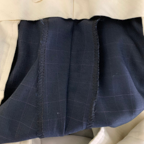 ERMENEGILDO ZEGNA Chest Size 42 Navy Purple Window Pane Wool Notch Lapel 34 Suit
