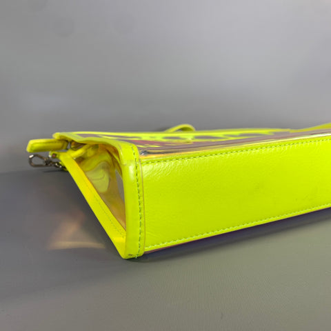 MCM SS2019 Pink Neon Monogram PVC Wristlet