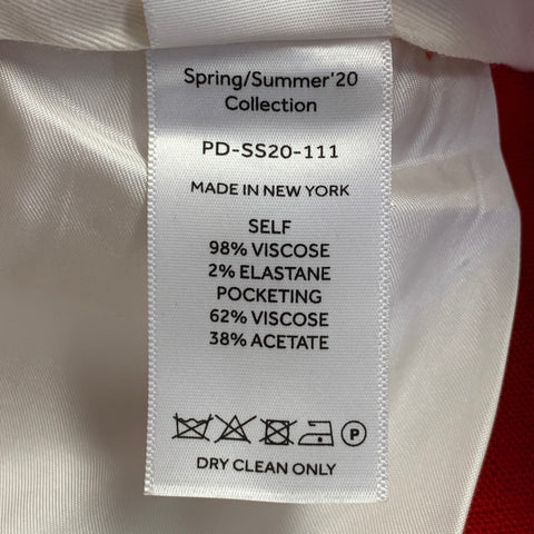 PETER DO Size S Red Viscose Blend Tapered Zip Fly Casual Pants