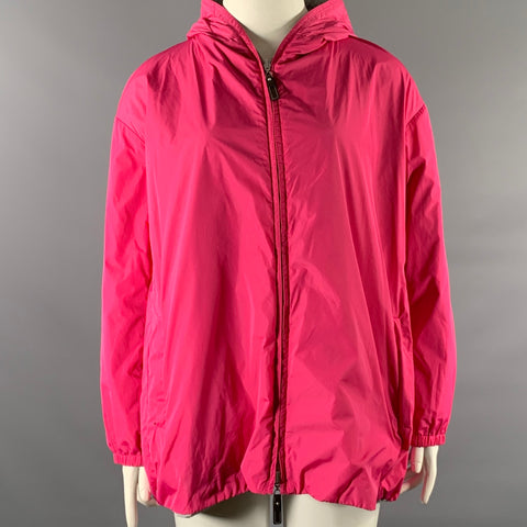 MAX MARA Size XL Pink Grey Polyamide Quilted Reversible Jacket