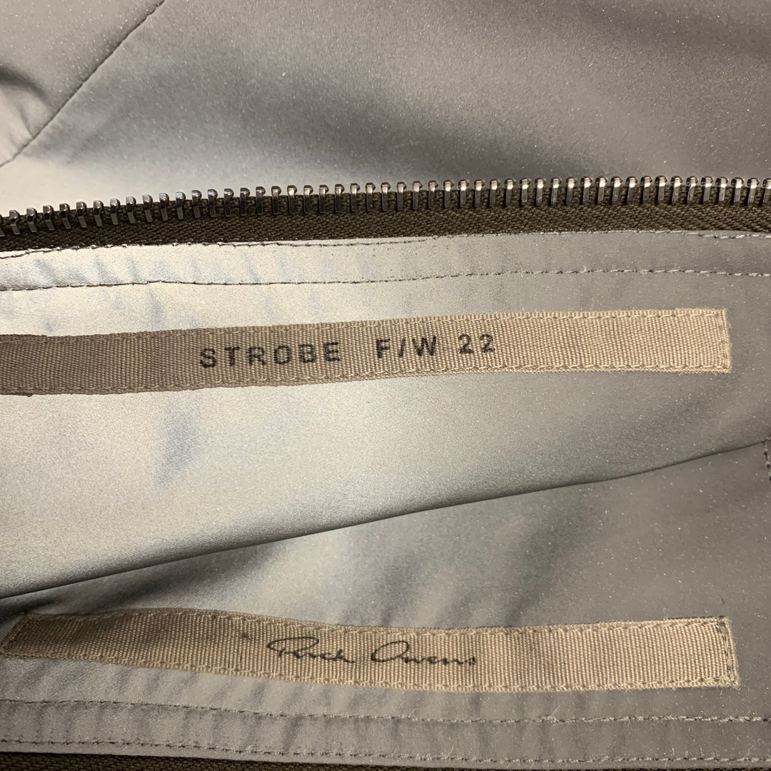 RICK OWENS FW22 Size 2 Reflex Silver Grey Polyester Blend Shiny Bustier Dress Top