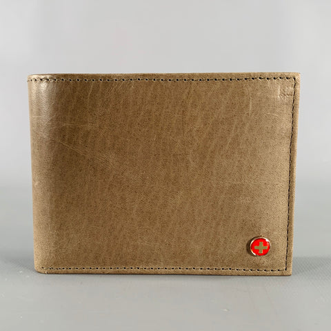 ALPINE SWISS Grey Leather Wallet