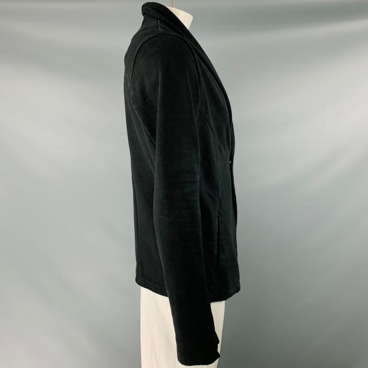ANDREA YA'AQOV Size L Black Cotton Shawl Collar Jacket