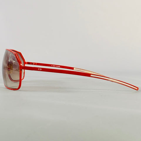 DIOR HOMME Red Metal Pilot Sunglasses