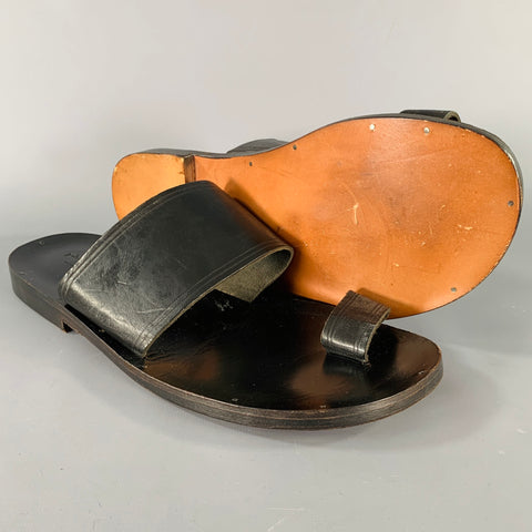 JOHN VARVATOS Size 10 Black Leather Sandals