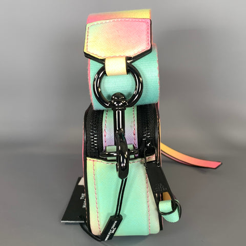 MARC JACOBS SS2020 Pink Teal Rainbow Leather Shoulder Bag