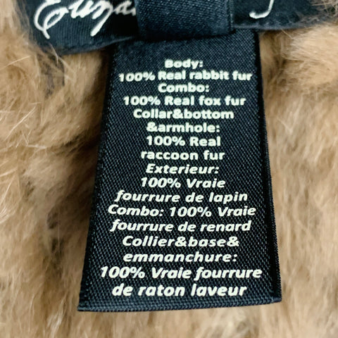 ELIZABETH and JAMES Size M/L Brown Mixed Furs Hook Eye Vest