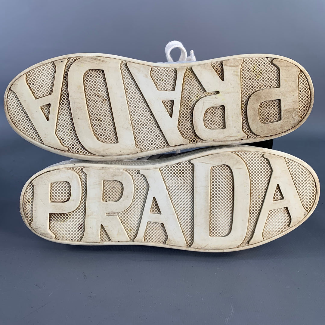 Prada size 8 Authentic Prada White Leather Sneakers – Women main image 4