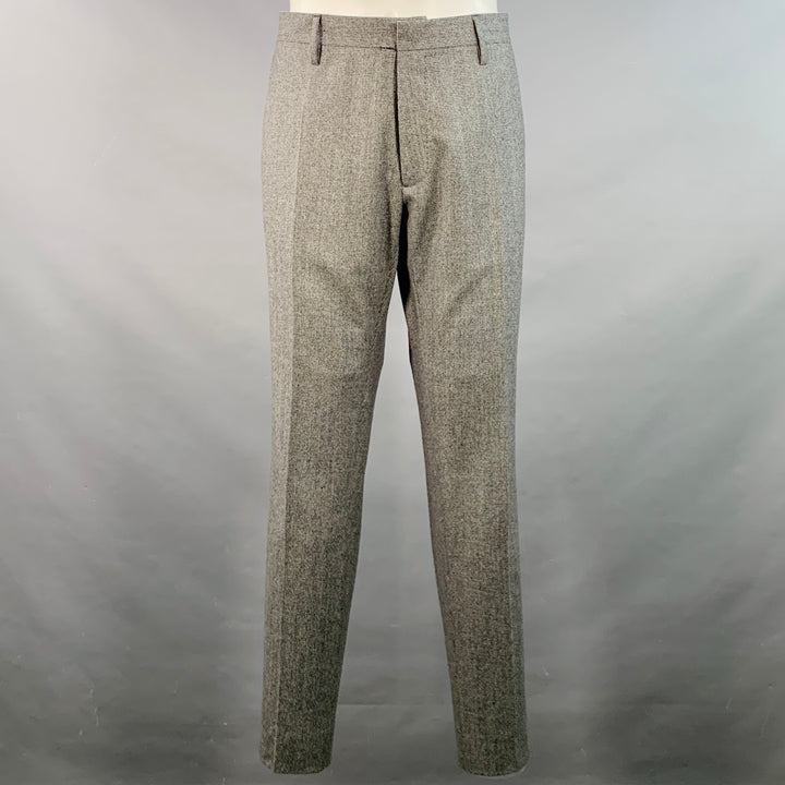 DSQUARED2 PARIS Size 40 Grey Black Houndstooth Wool Notch Lapel Suit