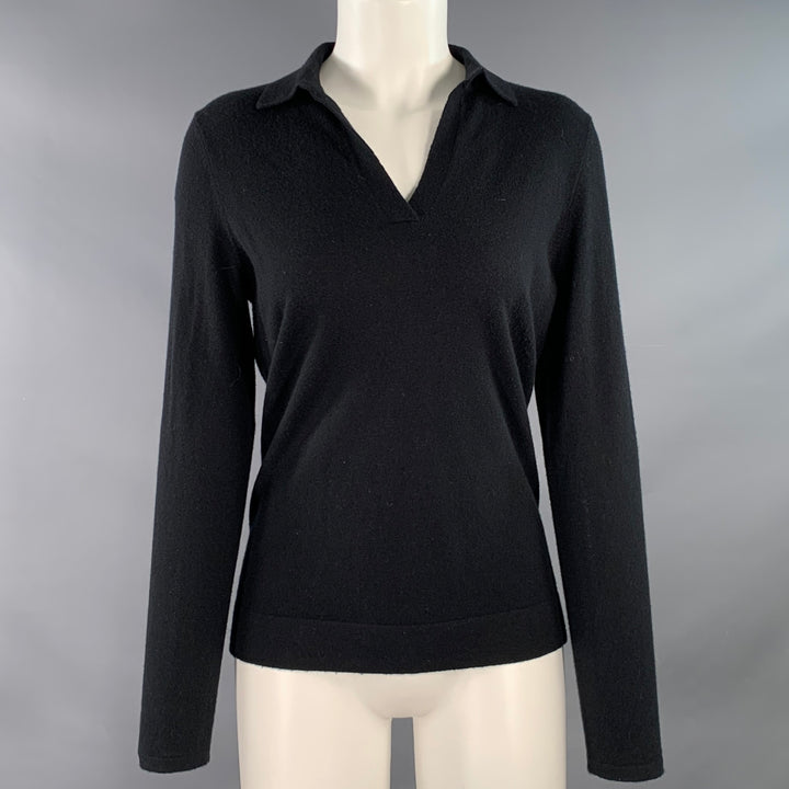 ARCH 4 Size M Black Baby Goat Cashmere V-Neck Pullover