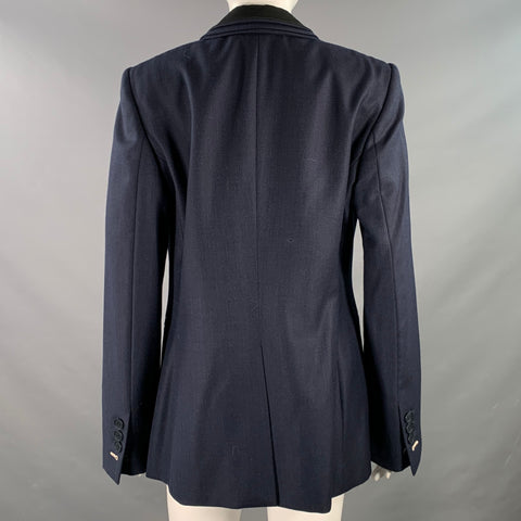 STELLA McCARTNEY Blazer Col Châle Bleu Marine Noir Taille 36