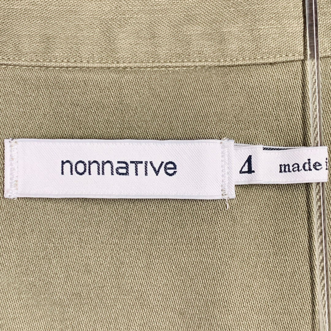 NONNATIVE Size XL Green Olive Cotton Two Pockets Long Sleeve Shirt