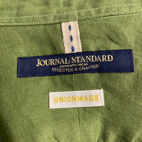 JOURNAL STANDARD Size S Green Linen Button Down Long Sleeve Shirt