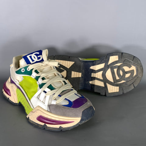 DOLCE & GABBANA Size 10 Multi-Color Nylon Lace Up Sneakers