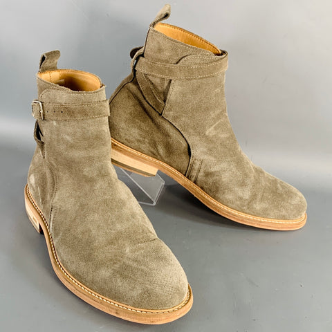 AMI by ALEXANDRE MATTIUSSI Size 8 Grey Taupe Suede Harness Boots