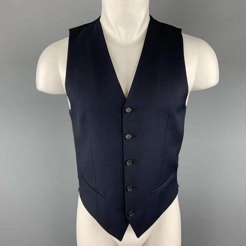THE KOOPLES Size 36 Navy & Black Wool Buttoned Vest