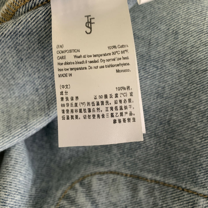 THE FRANKIE SHOP Size XS/S Blue Denim Washed Patch Pockets Shirt