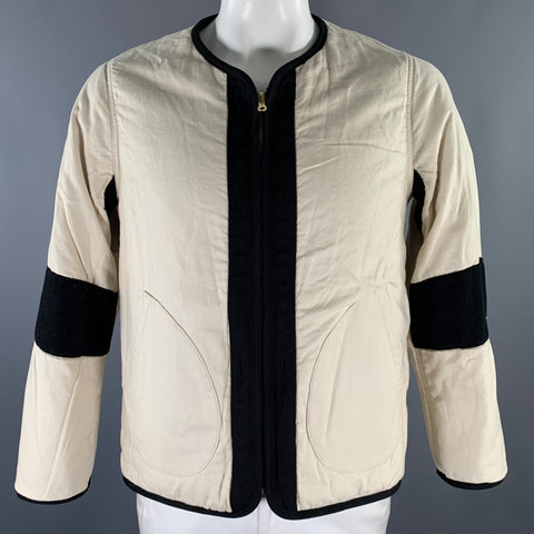 VISVIM Size L Black Textured Wool Linen Reversible Jacket