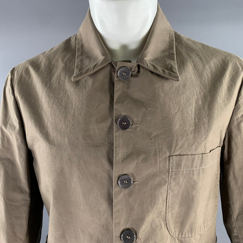 KANG Size M Tan Khaki Patchwork Cotton Chore Jacket
