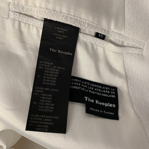 THE KOOPLES Size 40 White Black Polyester Blend Jacket