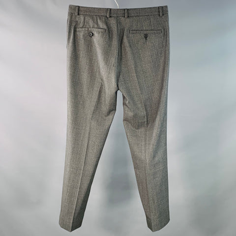AMI by ALEXANDRE MATTIUSSI Size 30 Grey Black Glenplaid Wool Tapered Dress Pants