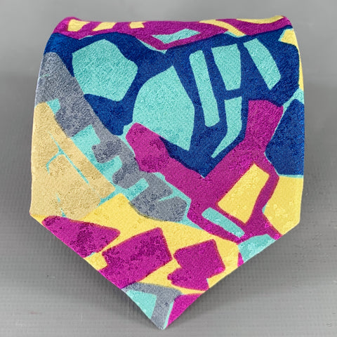 UNGARO Multi Color Abstract Silk Tie